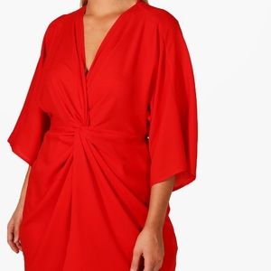 Boohoo Red knot dress